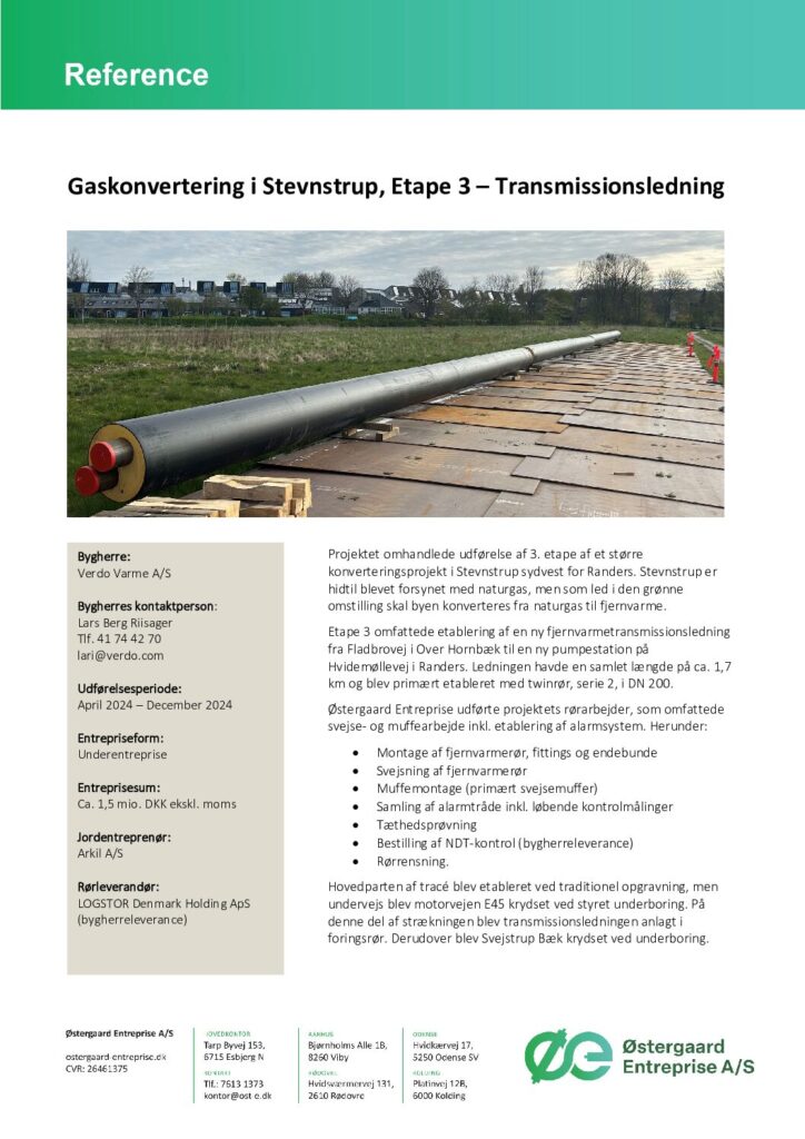 thumbnail of Reference – Gaskonvertering i Stevnstrup, Etape 3 – Transmissionsledning